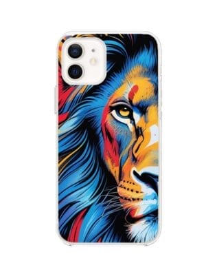 Etui do iPhone 12 przeźroczyste, silikonowe Flexi, Dzika Mandala, Lwie spojrzenie