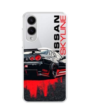 Etui do Samsung Galaxy S25 Edge z MagSafe przeźroczyste, silikonowe Flexi, Szybkie Auta, czarny Skyline