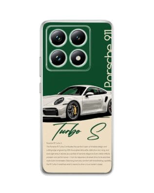 Etui do Xiaomi 14T przeźroczyste, silikonowe Flexi, Szybkie Auta, Elegancja 911