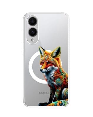 Etui do Samsung Galaxy S25 Edge z MagSafe przeźroczyste, silikonowe Flexi, Dzika Mandala, Lis