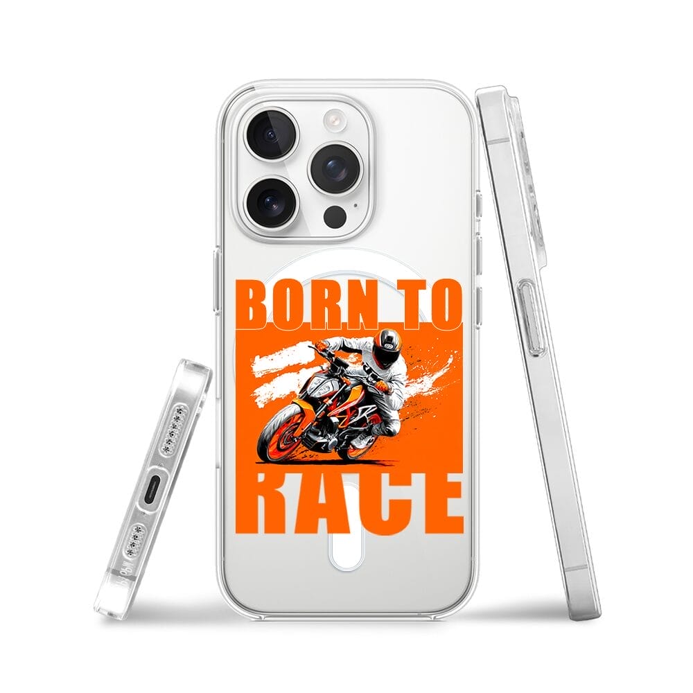 Etui do iPhone 15 Pro Max z MagSafe przeźroczyste, silikonowe Flexi, Bikers, Ścigacz - obrazek 3