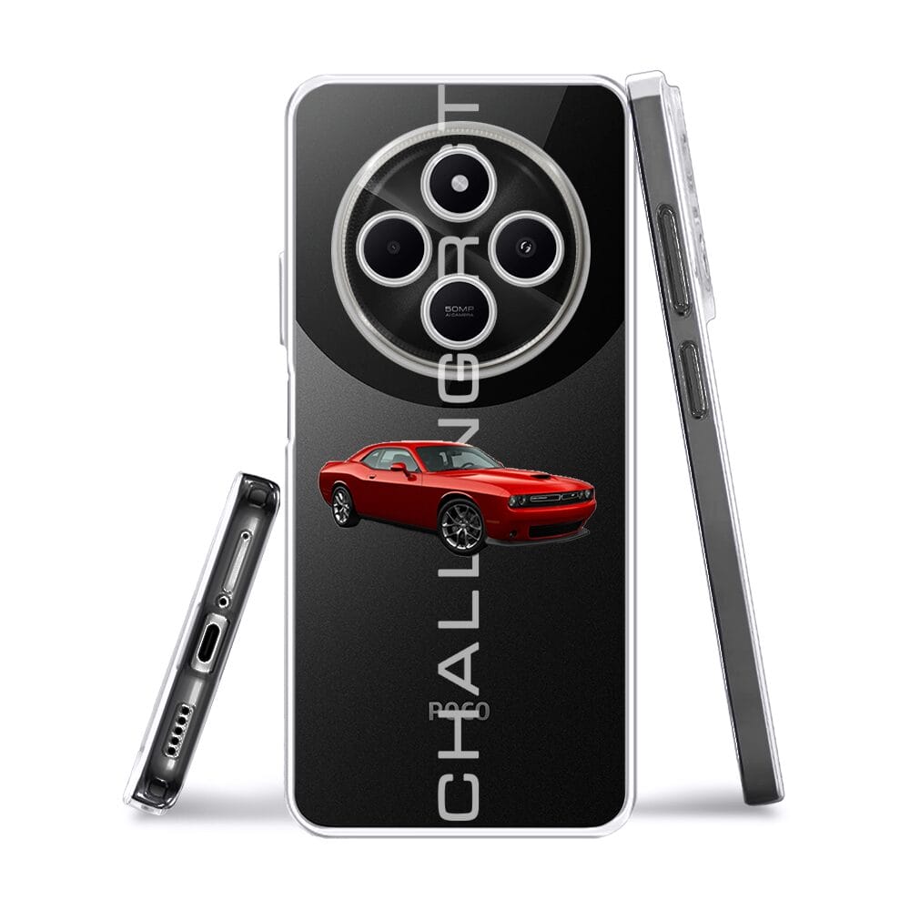 Etui do Xiaomi POCO C75 przeźroczyste, silikonowe Flexi, Szybkie Auta, czerwony Challenger GT - obrazek 3