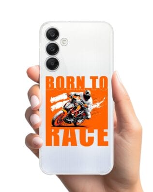 Etui do Samsung Galaxy A25 5G przeźroczyste, silikonowe Flexi, Bikers, Ścigacz