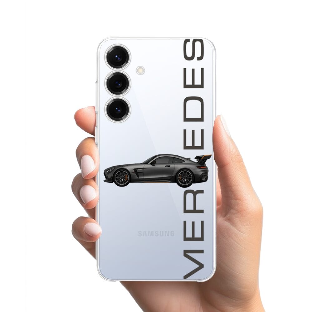 Etui do Samsung Galaxy S25 przeźroczyste, silikonowe Flexi, Szybkie Auta, Stalowe AMG-GT - obrazek 2