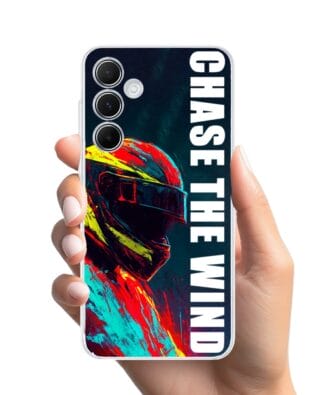 Etui do Samsung Galaxy A35 5G przeźroczyste, silikonowe Flexi, Bikers, Chase The Wind