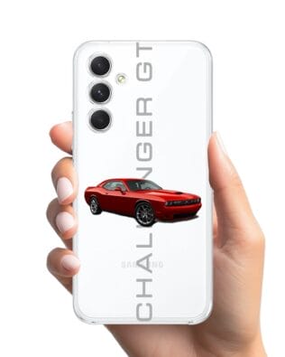 Etui do Samsung Galaxy A54 5G przeźroczyste, silikonowe Flexi, Szybkie Auta, czerwony Challenger GT