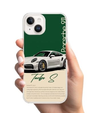 Etui do iPhone 14 Plus z MagSafe przeźroczyste, silikonowe Flexi, Szybkie Auta, Elegancja 911