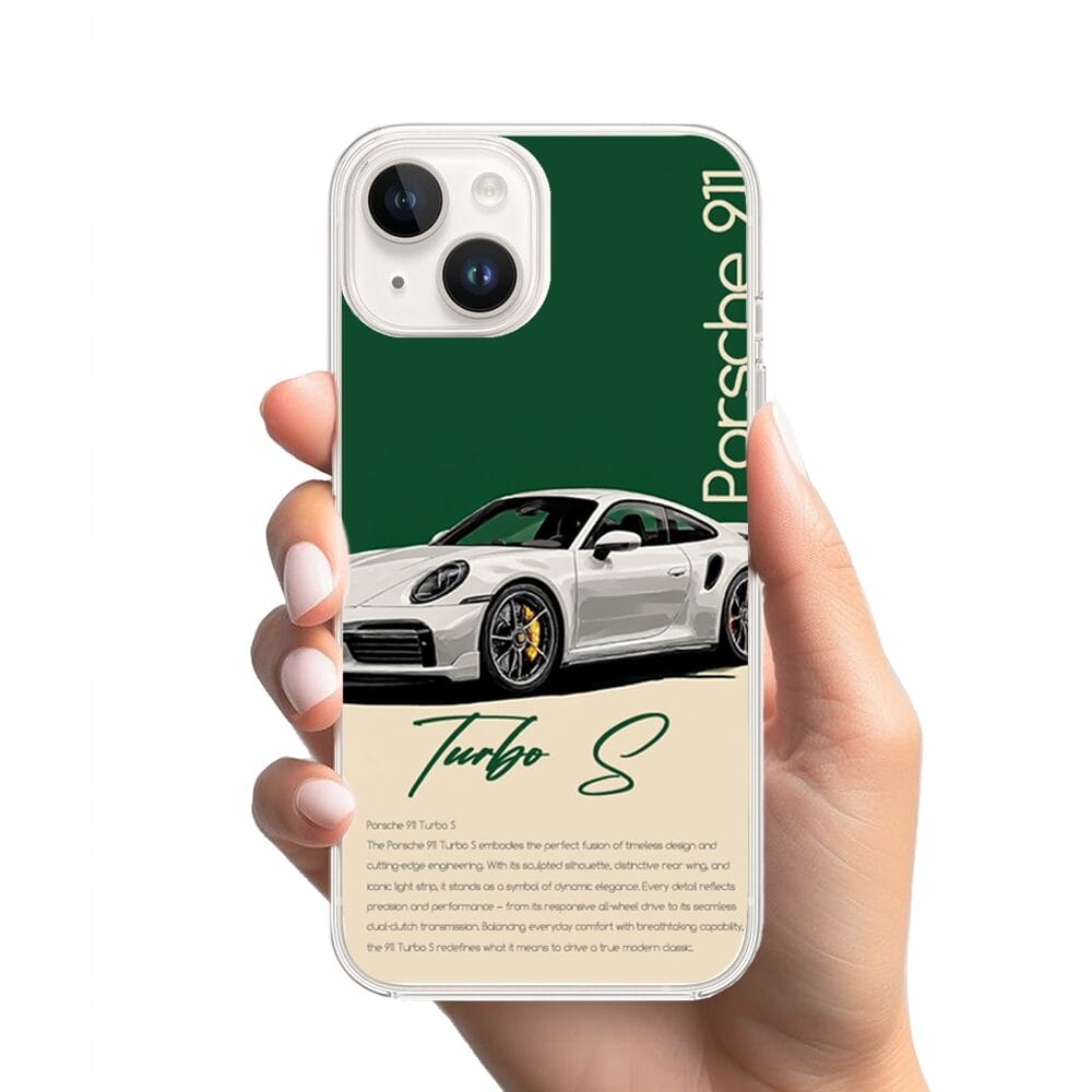 Etui do iPhone 14 Plus z MagSafe przeźroczyste, silikonowe Flexi, Szybkie Auta, Elegancja 911 - obrazek 2