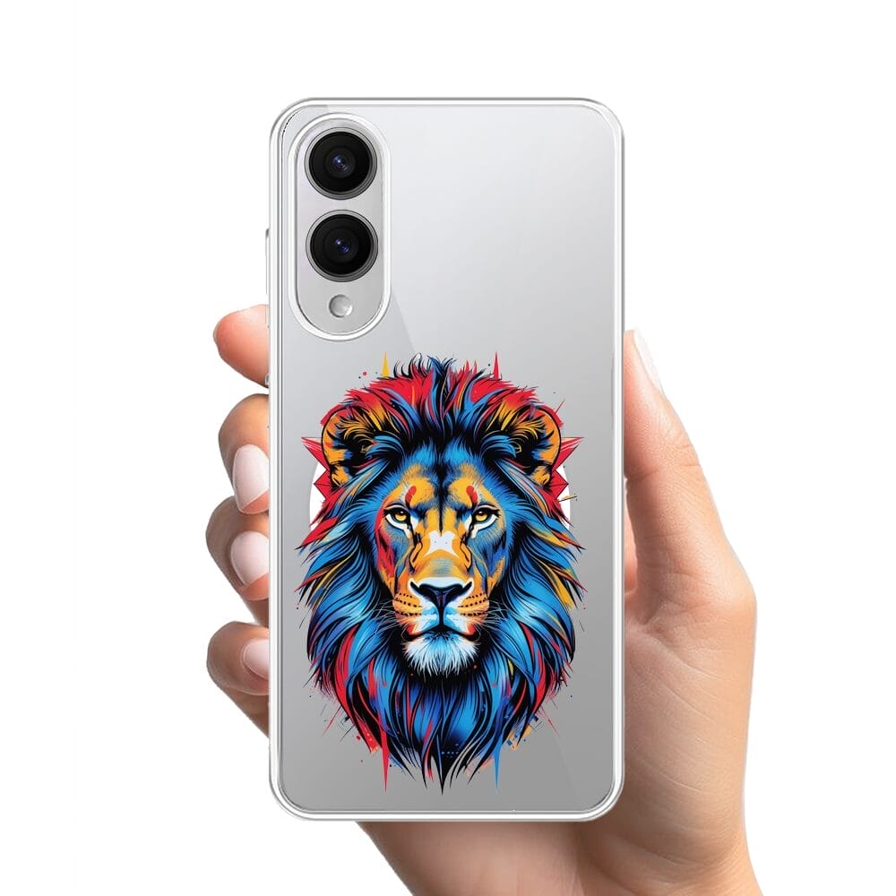 Etui do Samsung Galaxy S25 Edge z MagSafe przeźroczyste, silikonowe Flexi, Dzika Mandala, Lew - obrazek 2