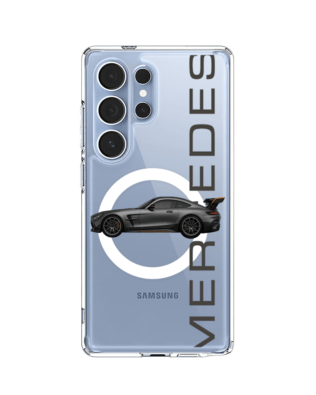 Etui do Samsung Galaxy S25 Ultra z MagSafe przeźroczyste, silikonowe Flexi, Szybkie Auta, Stalowe AMG-GT