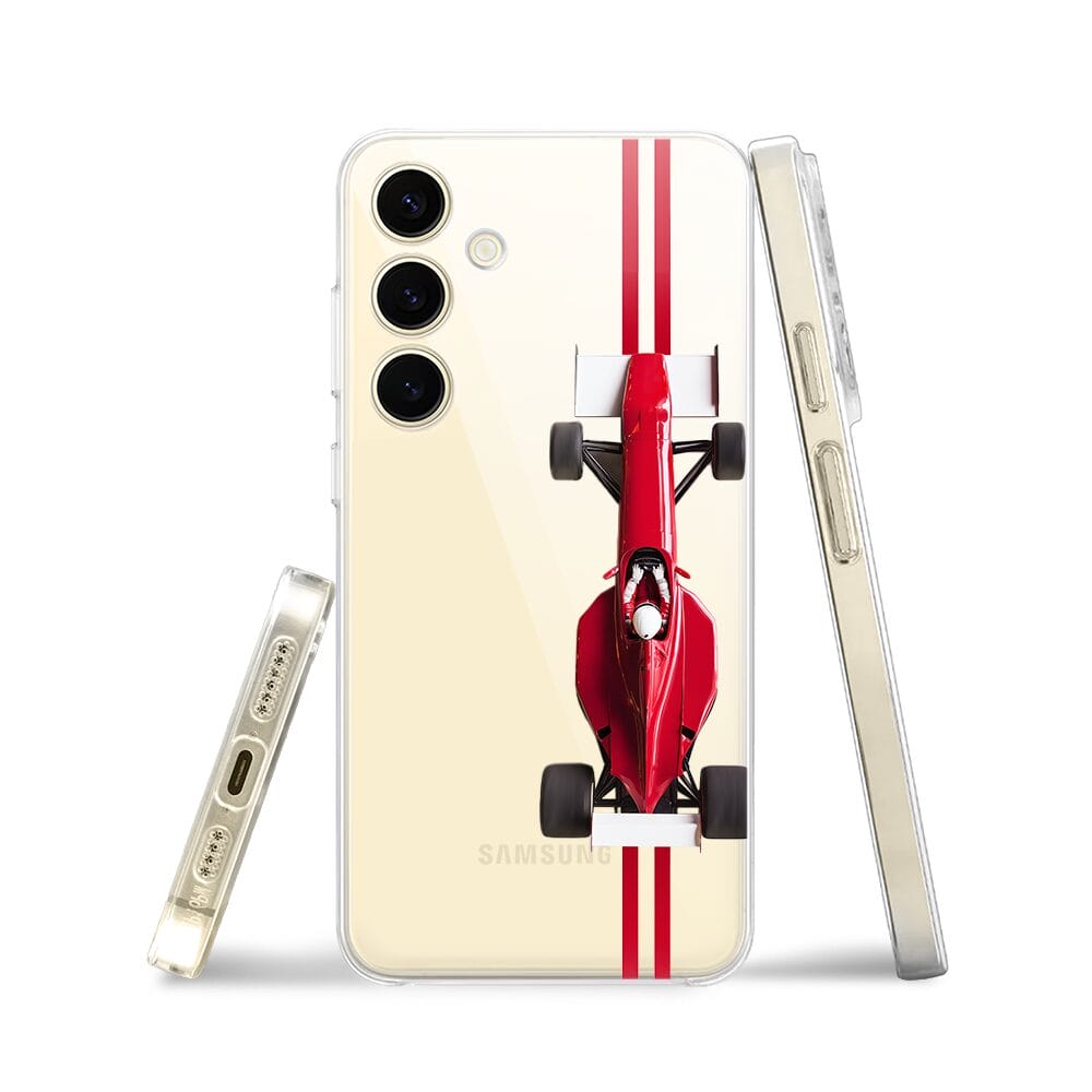 Etui do Samsung Galaxy S24 Plus przeźroczyste, silikonowe Flexi, Szybkie Auta, czerwone F1 - obrazek 3