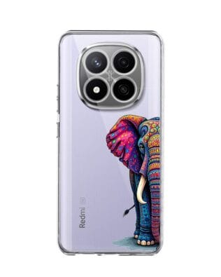 Etui do Xiaomi Redmi Note 14 Pro 4G przeźroczyste, silikonowe Flexi, Dzika Mandala, Słoń
