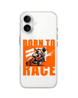 Etui do iPhone 16 przeźroczyste, silikonowe Flexi, Bikers, Ścigacz