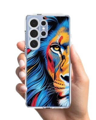 Etui do Samsung Galaxy S25 Ultra przeźroczyste, silikonowe Flexi, Dzika Mandala, Lwie spojrzenie