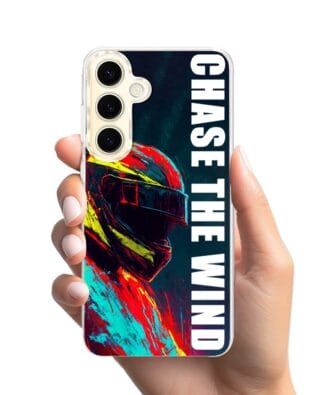 Etui do Samsung Galaxy S24 z MagSafe przeźroczyste, silikonowe Flexi, Bikers, Chase The Wind