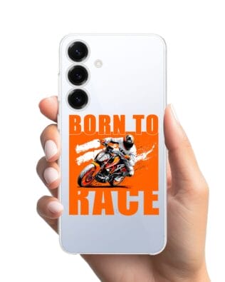 Etui do Samsung Galaxy S25 Plus przeźroczyste, silikonowe Flexi, Bikers, Ścigacz
