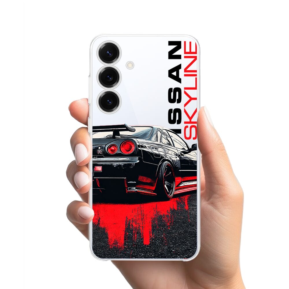 Etui do Samsung Galaxy S25 przeźroczyste, silikonowe Flexi, Szybkie Auta, czarny Skyline - obrazek 2