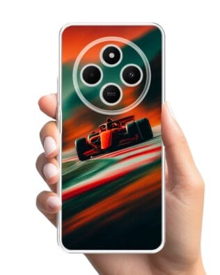 Etui do Xiaomi POCO C75 przeźroczyste, silikonowe Flexi, Szybkie Auta, Wyścig F1