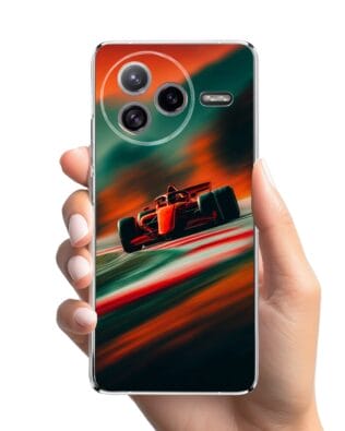 Etui do Xiaomi POCO F7 Ultra przeźroczyste, silikonowe Flexi, Szybkie Auta, Wyścig F1