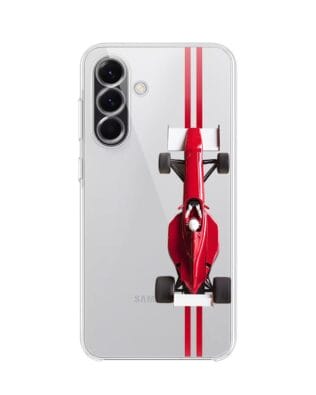 Etui do Samsung Galaxy A56 5G przeźroczyste, silikonowe Flexi, Szybkie Auta, czerwone F1