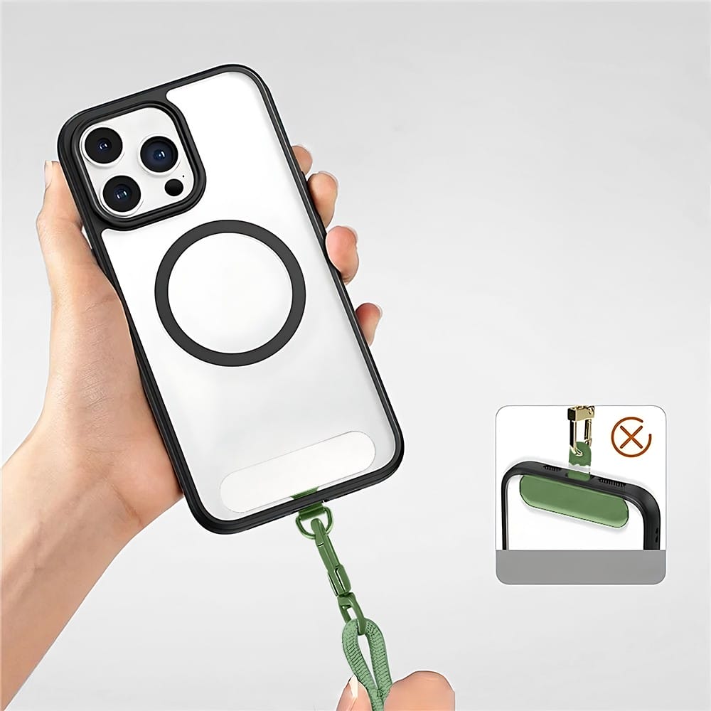 Smycz do telefonu, regulowana, zielona - obrazek 3