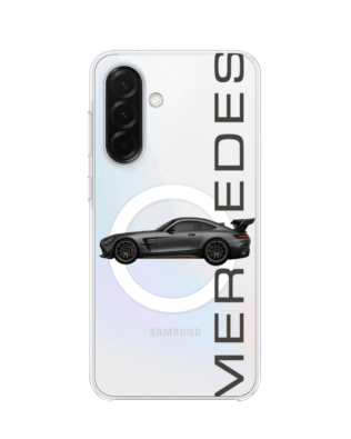 Etui do Samsung Galaxy A36 5G z MagSafe przeźroczyste, silikonowe Flexi, Szybkie Auta, Stalowe AMG-GT