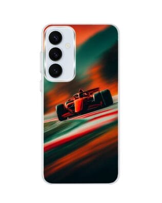 Etui do Samsung Galaxy A35 5G z MagSafe przeźroczyste, silikonowe Flexi, Szybkie Auta, Wyścig F1