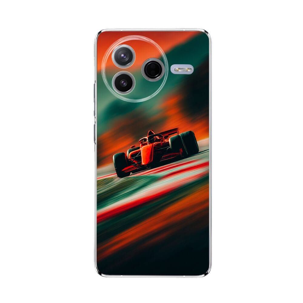 Etui do Xiaomi POCO F7 Pro przeźroczyste, silikonowe Flexi, Szybkie Auta, Wyścig F1