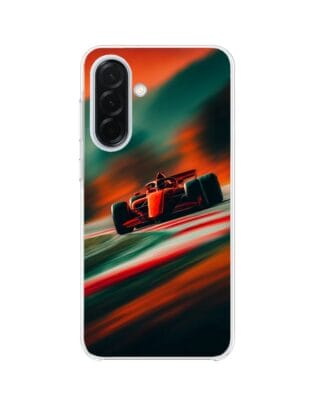 Etui do Samsung Galaxy A36 5G z MagSafe przeźroczyste, silikonowe Flexi, Szybkie Auta, Wyścig F1