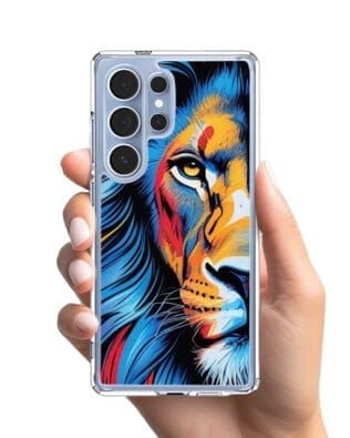 Etui do Samsung Galaxy S25 Ultra z MagSafe przeźroczyste, silikonowe Flexi, Dzika Mandala, Lwie spojrzenie