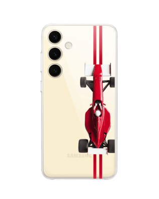 Etui do Samsung Galaxy S24 Plus przeźroczyste, silikonowe Flexi, Szybkie Auta, czerwone F1