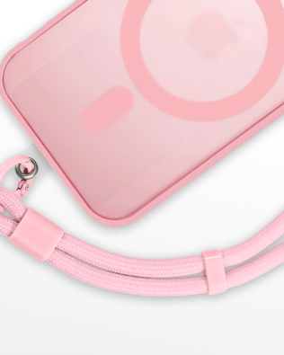 Regulowana smycz, krótki pasek na nadgarstek do telefonu, jasny różowy