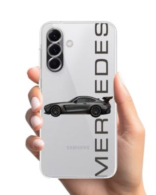 Etui do Samsung Galaxy A56 5G przeźroczyste, silikonowe Flexi, Szybkie Auta, Stalowe AMG-GT