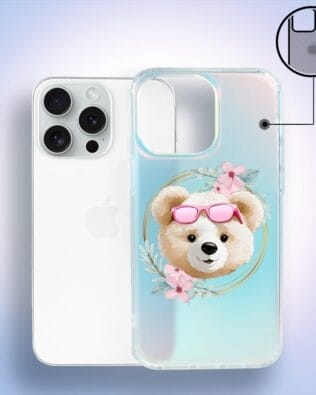 Etui do iPhone 16 Pro IBIZU California Sunset, zmieniające kolor, Flower Queen, miś z kwiatami