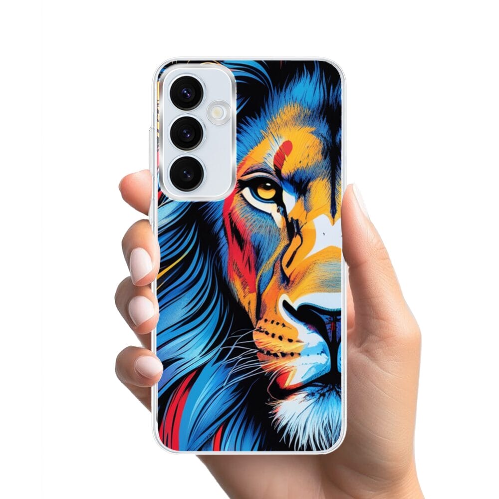 Etui do Samsung Galaxy A55 5G z MagSafe przeźroczyste, silikonowe Flexi, Dzika Mandala, Lwie spojrzenie - obrazek 2