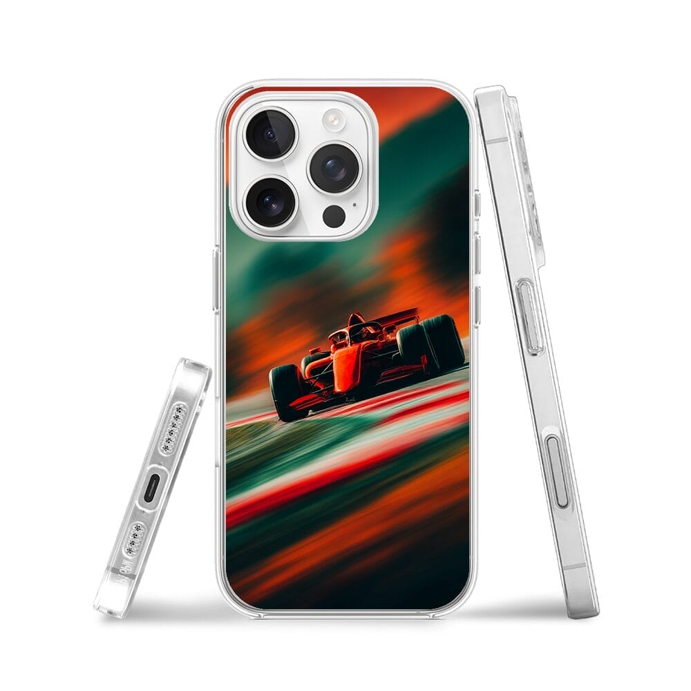 Etui do iPhone 16 Pro z MagSafe przeźroczyste, silikonowe Flexi, Szybkie Auta, Wyścig F1 - obrazek 3