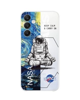 Etui do Samsung Galaxy A25 5G przeźroczyste, silikonowe Flexi, Keep Calm in Cosmos