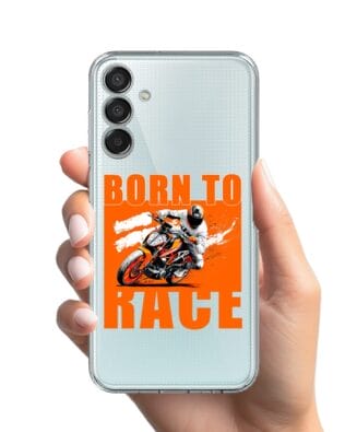 Etui do Samsung Galaxy M15 5G przeźroczyste, silikonowe Flexi, Bikers, Ścigacz