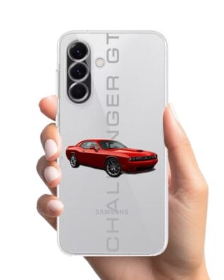 Etui do Samsung Galaxy A56 5G przeźroczyste, silikonowe Flexi, Szybkie Auta, czerwony Challenger GT