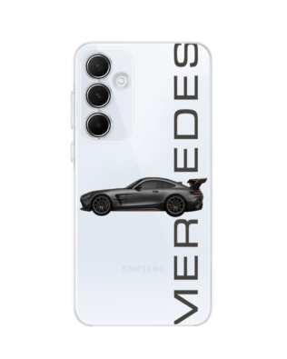 Etui do Samsung Galaxy A55 5G przeźroczyste, silikonowe Flexi, Szybkie Auta, Stalowe AMG-GT