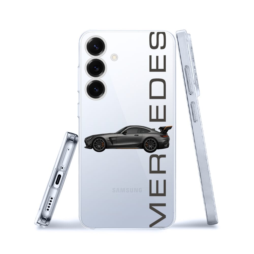 Etui do Samsung Galaxy S25 przeźroczyste, silikonowe Flexi, Szybkie Auta, Stalowe AMG-GT - obrazek 3