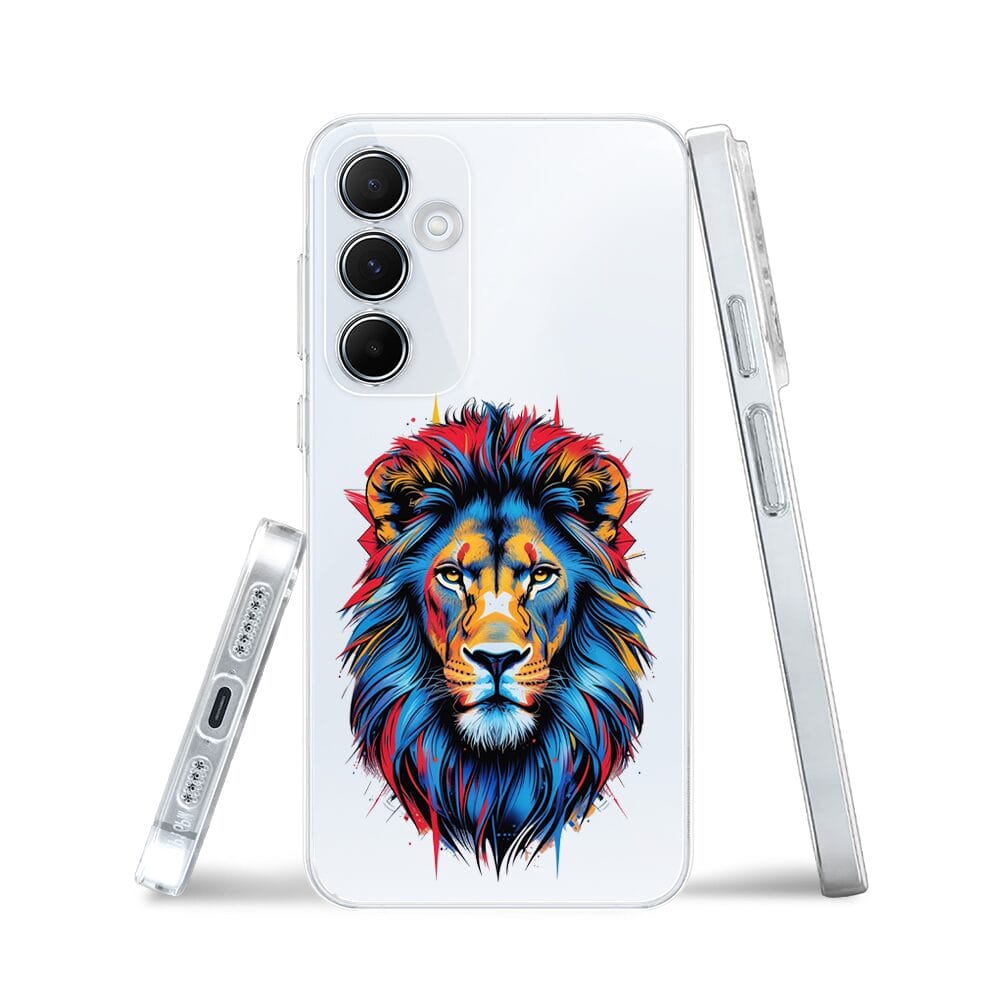 Etui do Samsung Galaxy M35 5G przeźroczyste, silikonowe Flexi, Dzika Mandala, Lew - obrazek 3