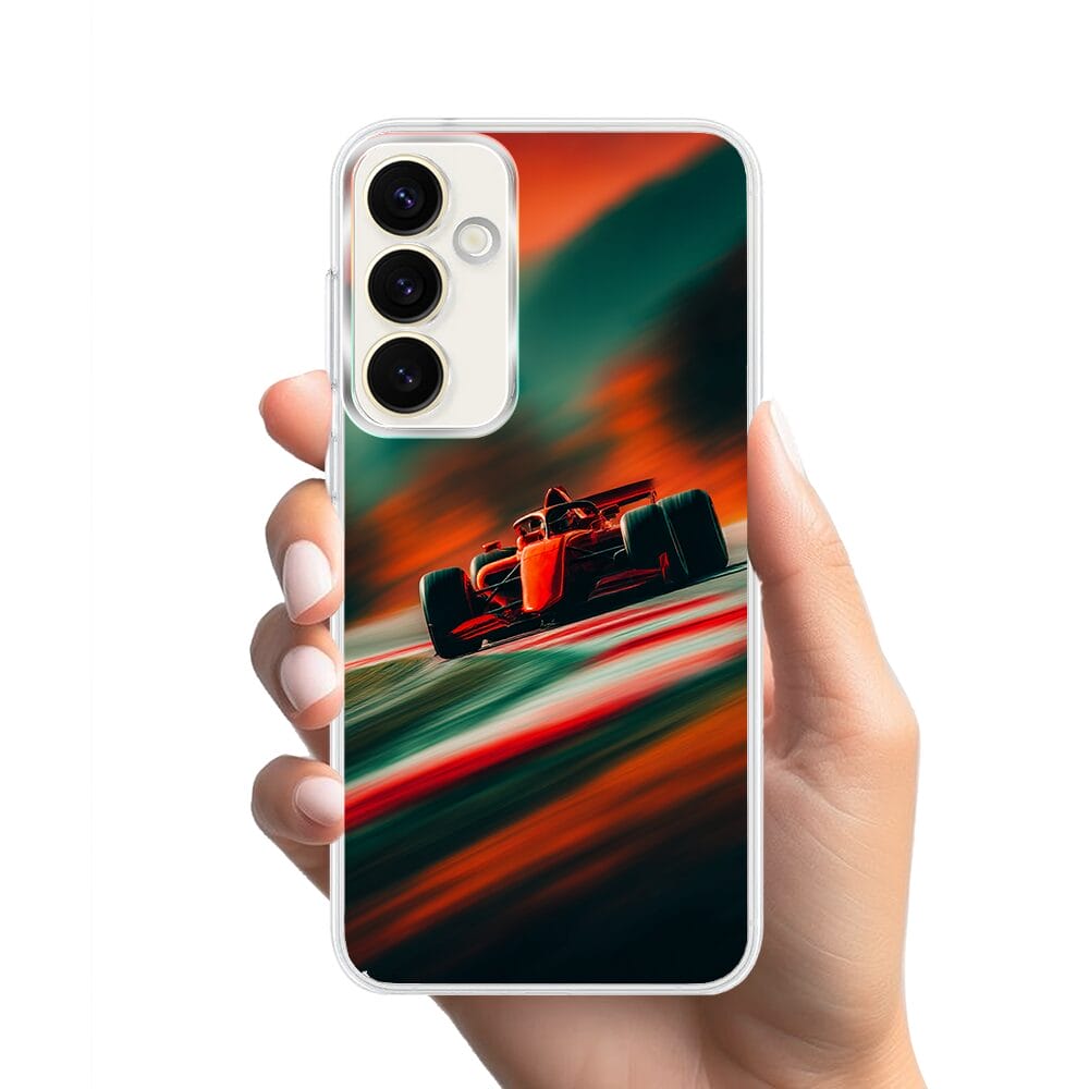 Etui do Samsung Galaxy S23 z MagSafe przeźroczyste, silikonowe Flexi, Szybkie Auta, Wyścig F1 - obrazek 2