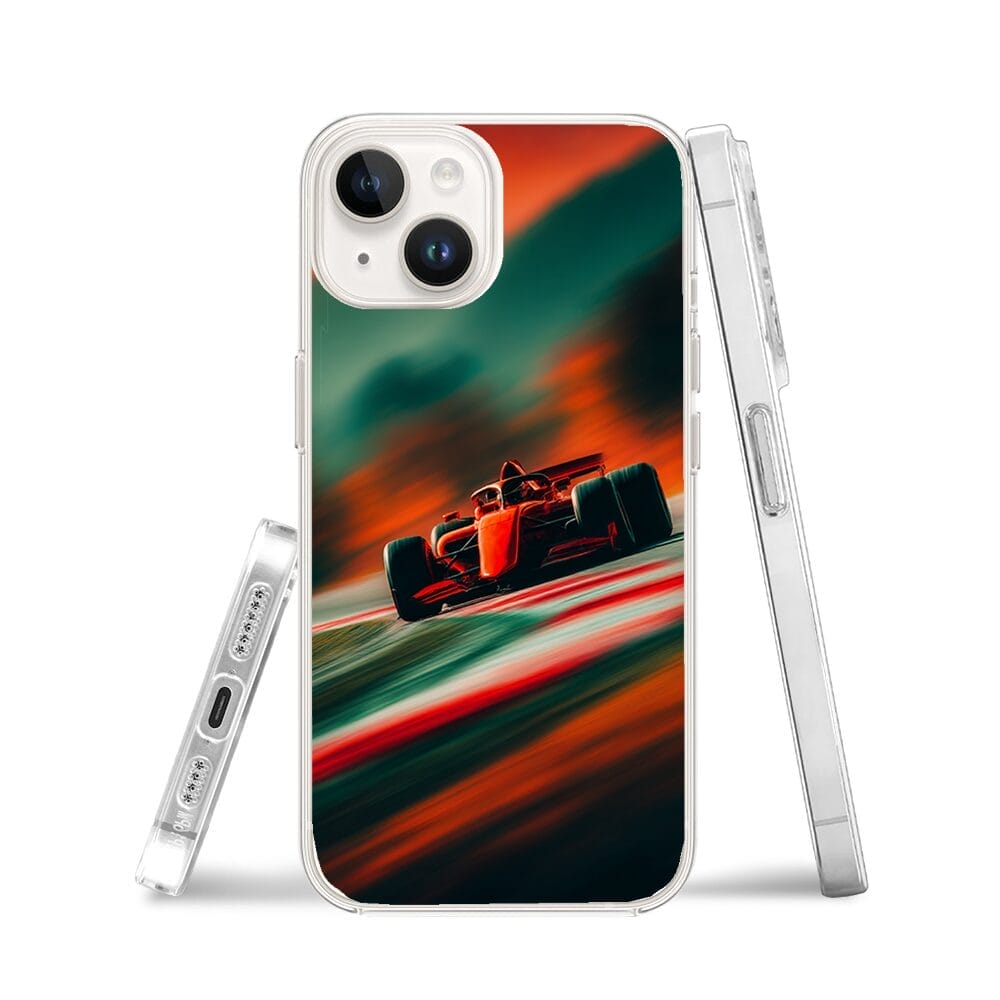 Etui do iPhone 13 Mini z MagSafe przeźroczyste, silikonowe Flexi, Szybkie Auta, Wyścig F1 - obrazek 3