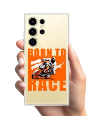 Etui do Samsung Galaxy S24 Ultra przeźroczyste, silikonowe Flexi, Bikers, Ścigacz