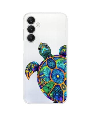Etui do Samsung Galaxy A25 5G przeźroczyste, silikonowe Flexi, Dzika Mandala, Żółw
