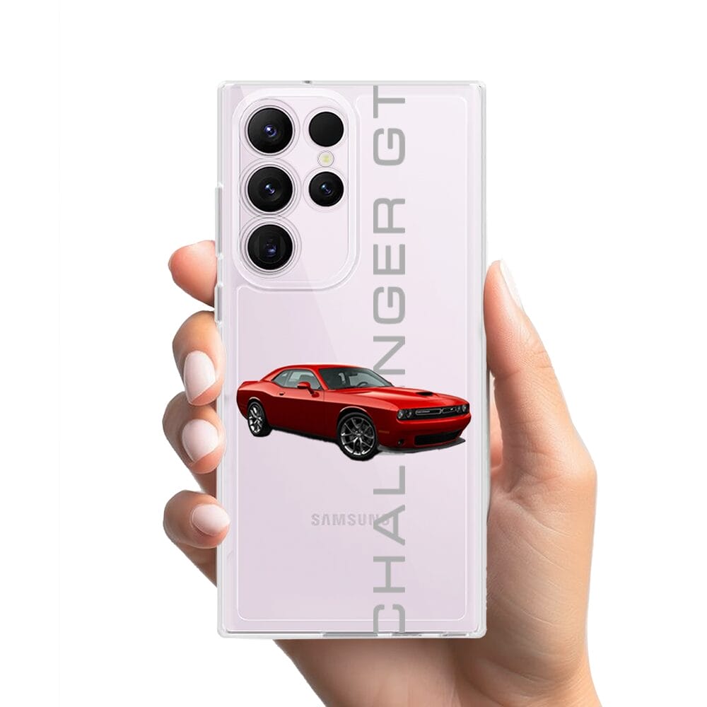 Etui do Samsung Galaxy S23 Ultra przeźroczyste, silikonowe Flexi, Szybkie Auta, czerwony Challenger GT - obrazek 2