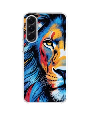 Etui do Samsung Galaxy A56 5G z MagSafe przeźroczyste, silikonowe Flexi, Dzika Mandala, Lwie spojrzenie