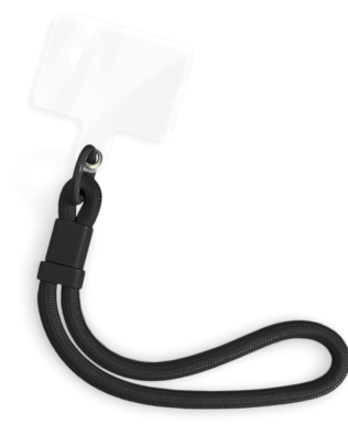 Regulowana smycz, krótki pasek na nadgarstek do telefonu, czarna