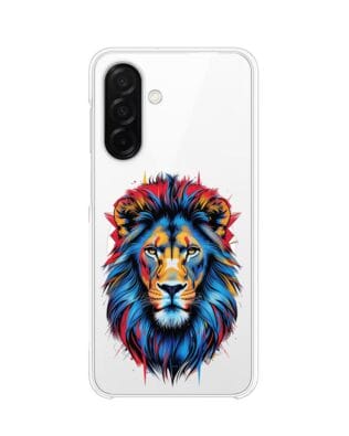 Etui do Samsung Galaxy A26 5G z MagSafe przeźroczyste, silikonowe Flexi, Dzika Mandala, Lew